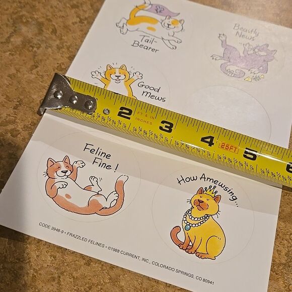 Frazzled Felines 1 Sheet of Cat Stickers Current  1988 Made in USA 5 Total vtg - Picture 15 of 16